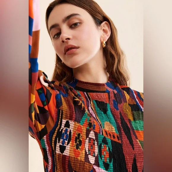 Farm Rio Tropical Smocked Midi Dress - Picture 3 of 6